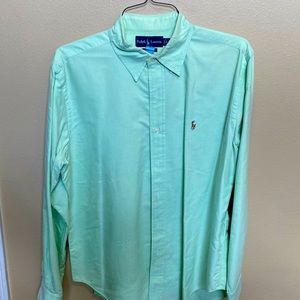 Green mens Polo button up
